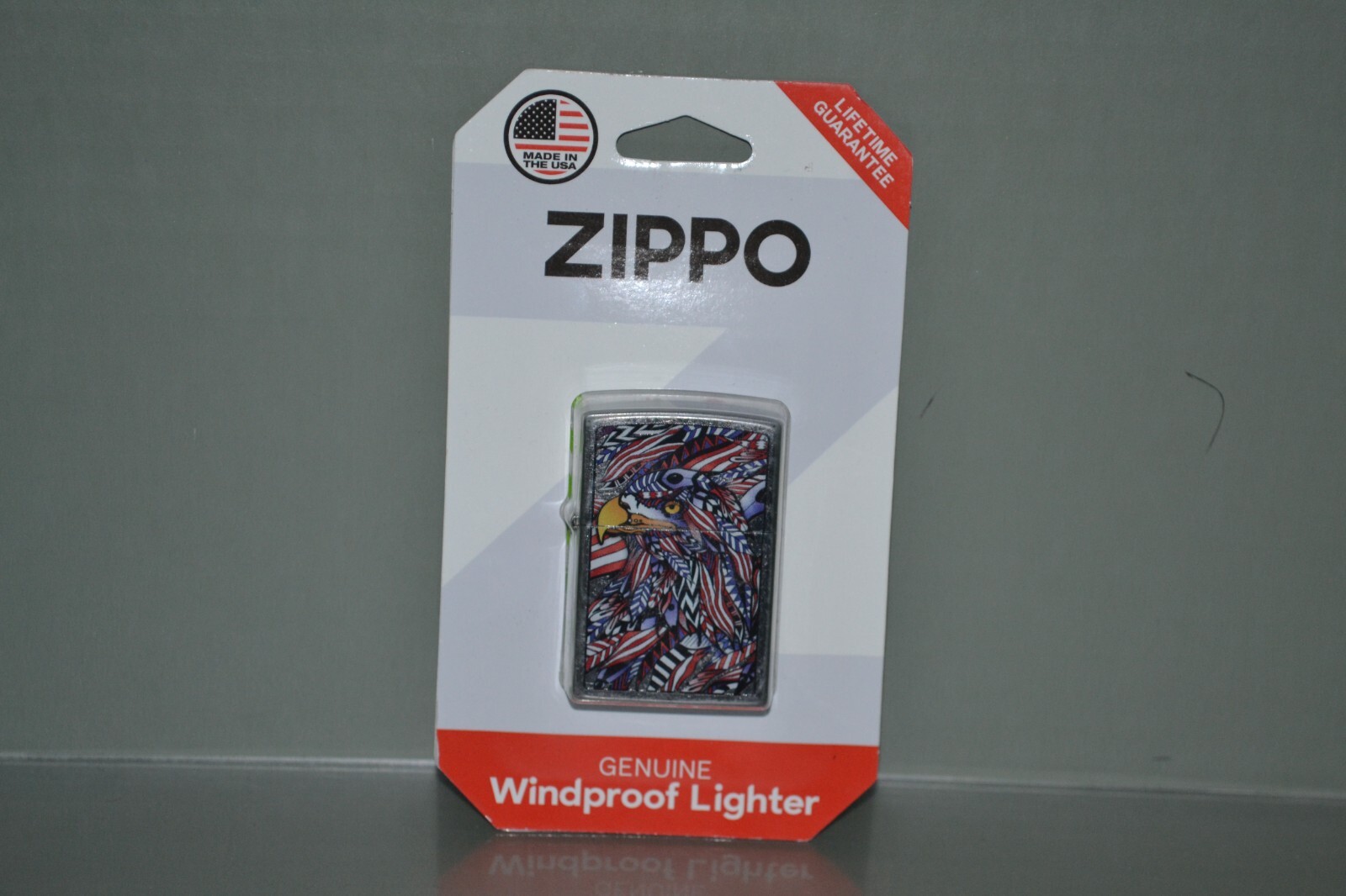 Zippo Windproof American Eagle Lighter, Flag Design