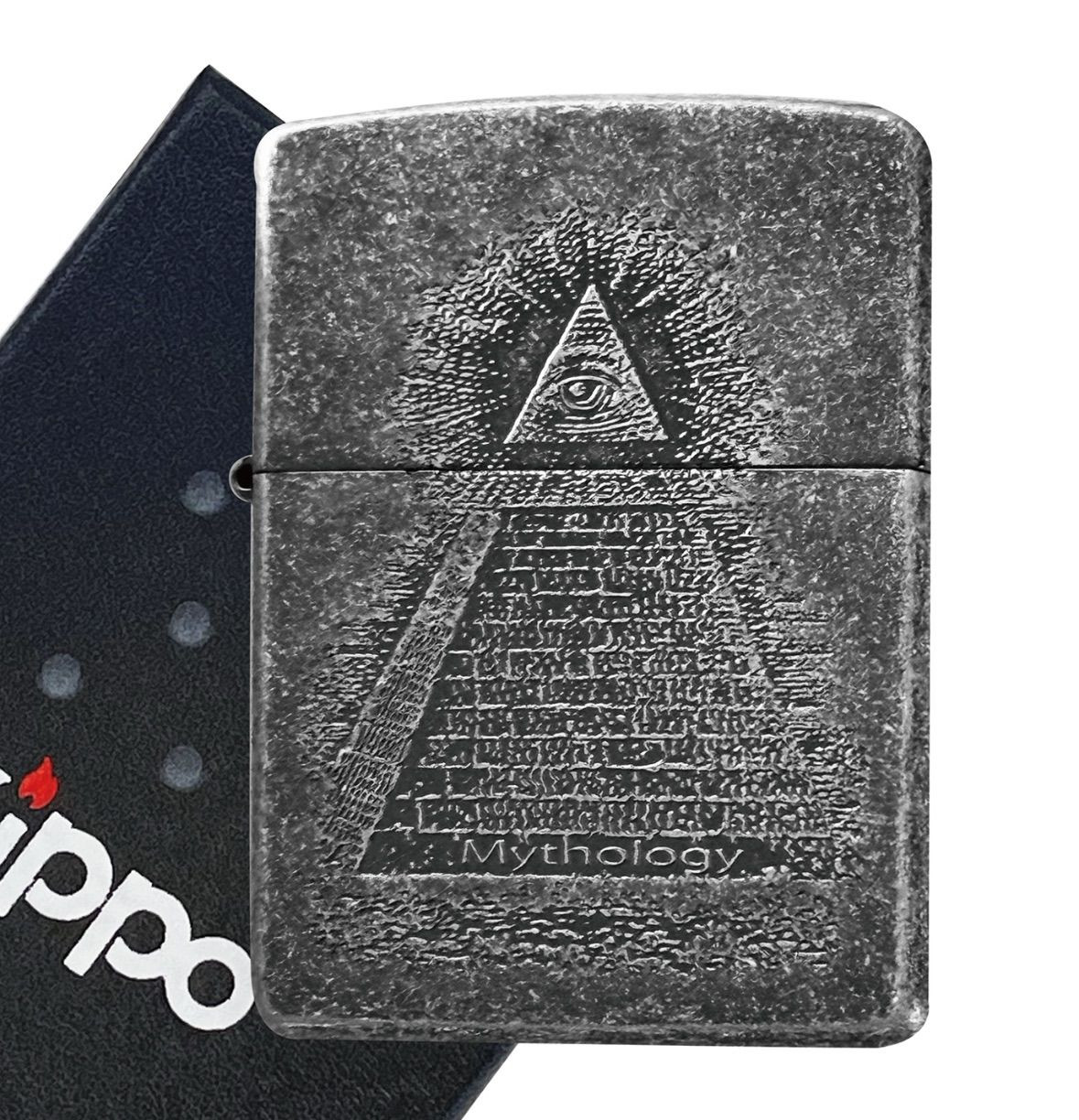 Zippo lighter Pyramid Egypt Providence Silver Brass Regular Lighter From Japan