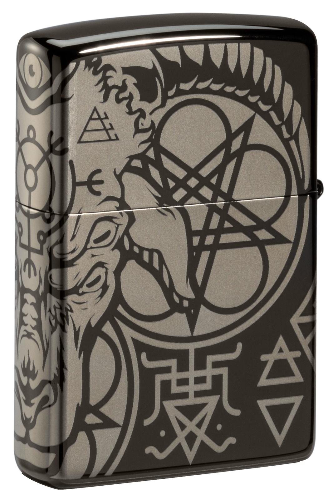Zippo Occult Design High Polish Black Windproof Pocket Lighter, 24756-087085