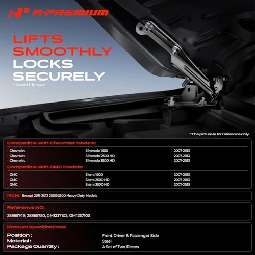 Driver and Passenger Hood Hinges Compatible with 2007-2013 Chevy Chevrolet