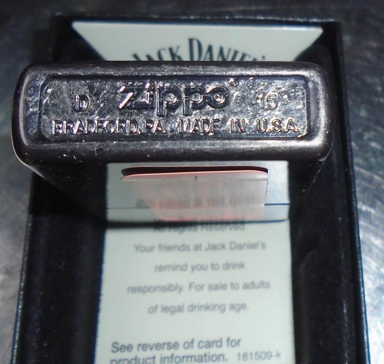 Zippo 28577 Jack Daniel’s Gray Dusk Lighter D 15 April 2015 New NIB