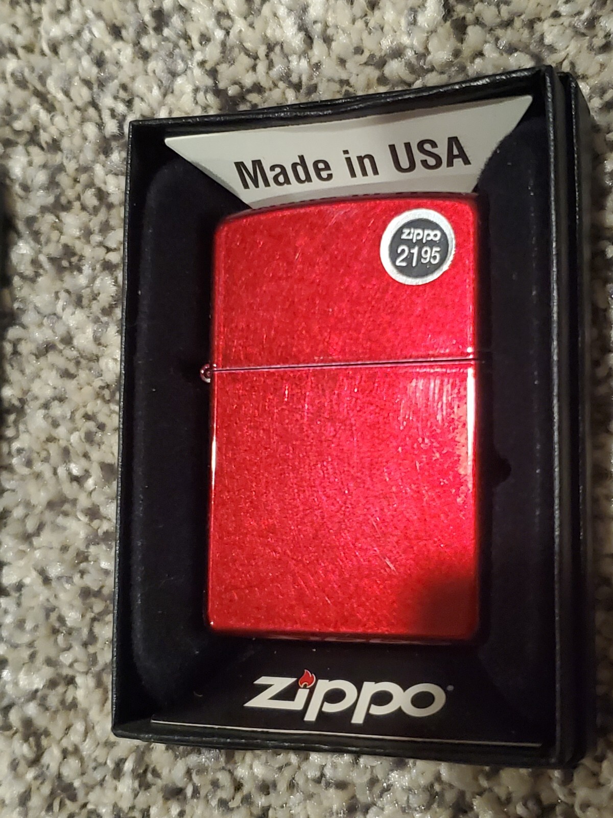 Brand New Zippo Lighter – Candy Apple Red 21063