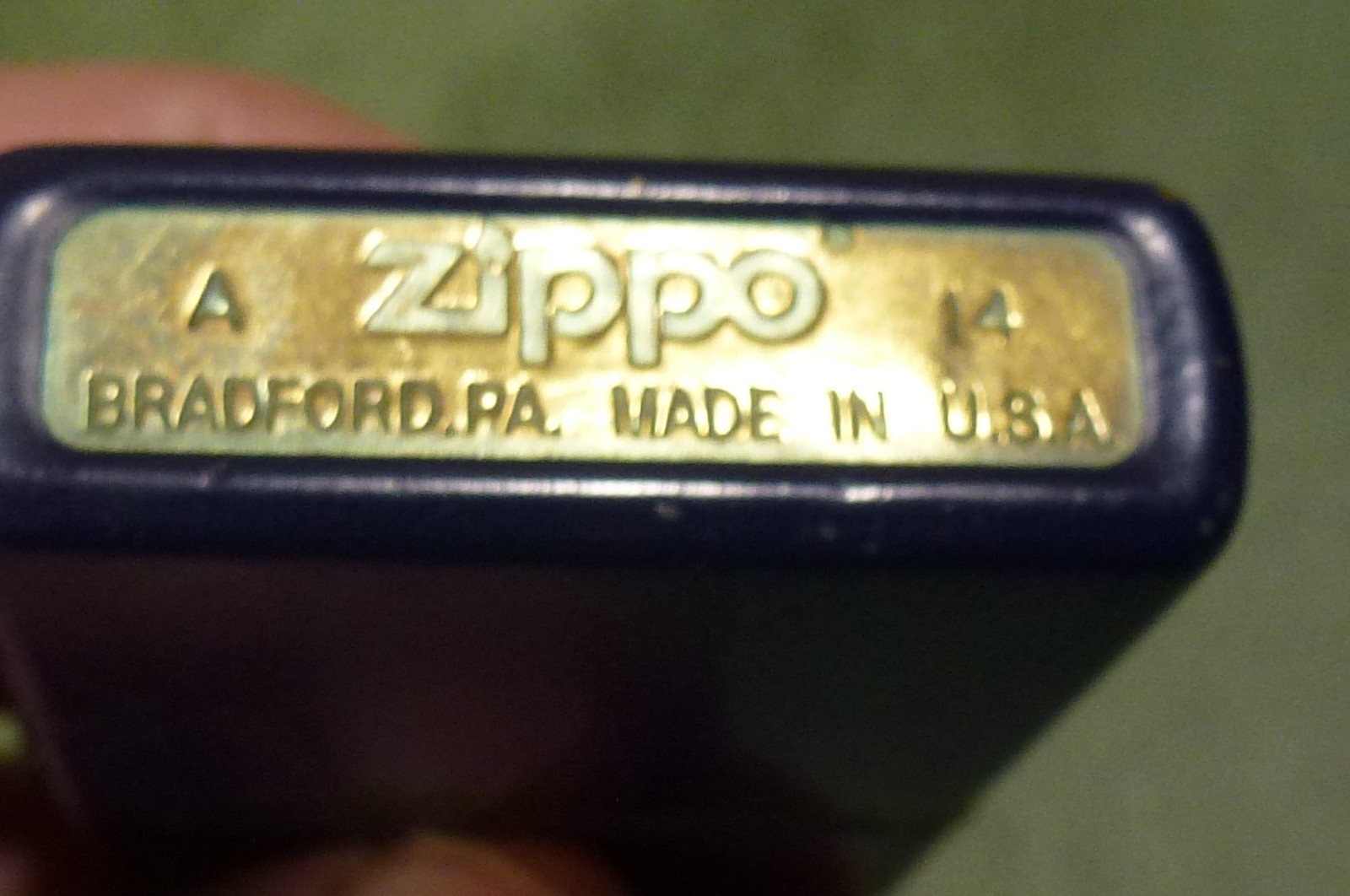 Zippo US Air Force Logo on Blue Lighter – 2014 – Pre-owned, works, Date A 14