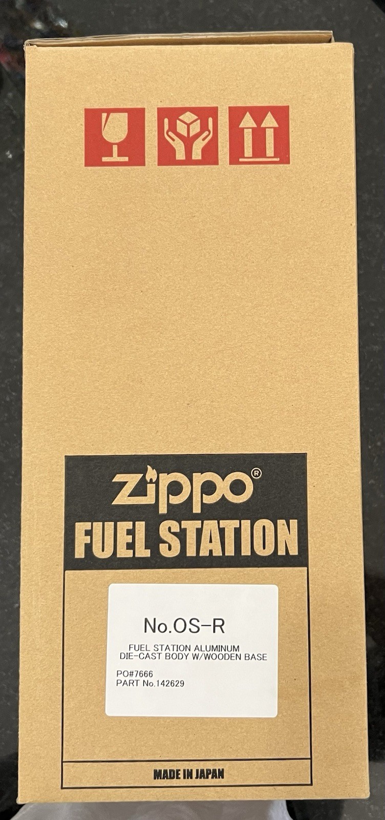 ZIPPO Fuel Station FS No. OS-R Aluminum Die-Cast Body Wooden Base NEW OLD STOCK