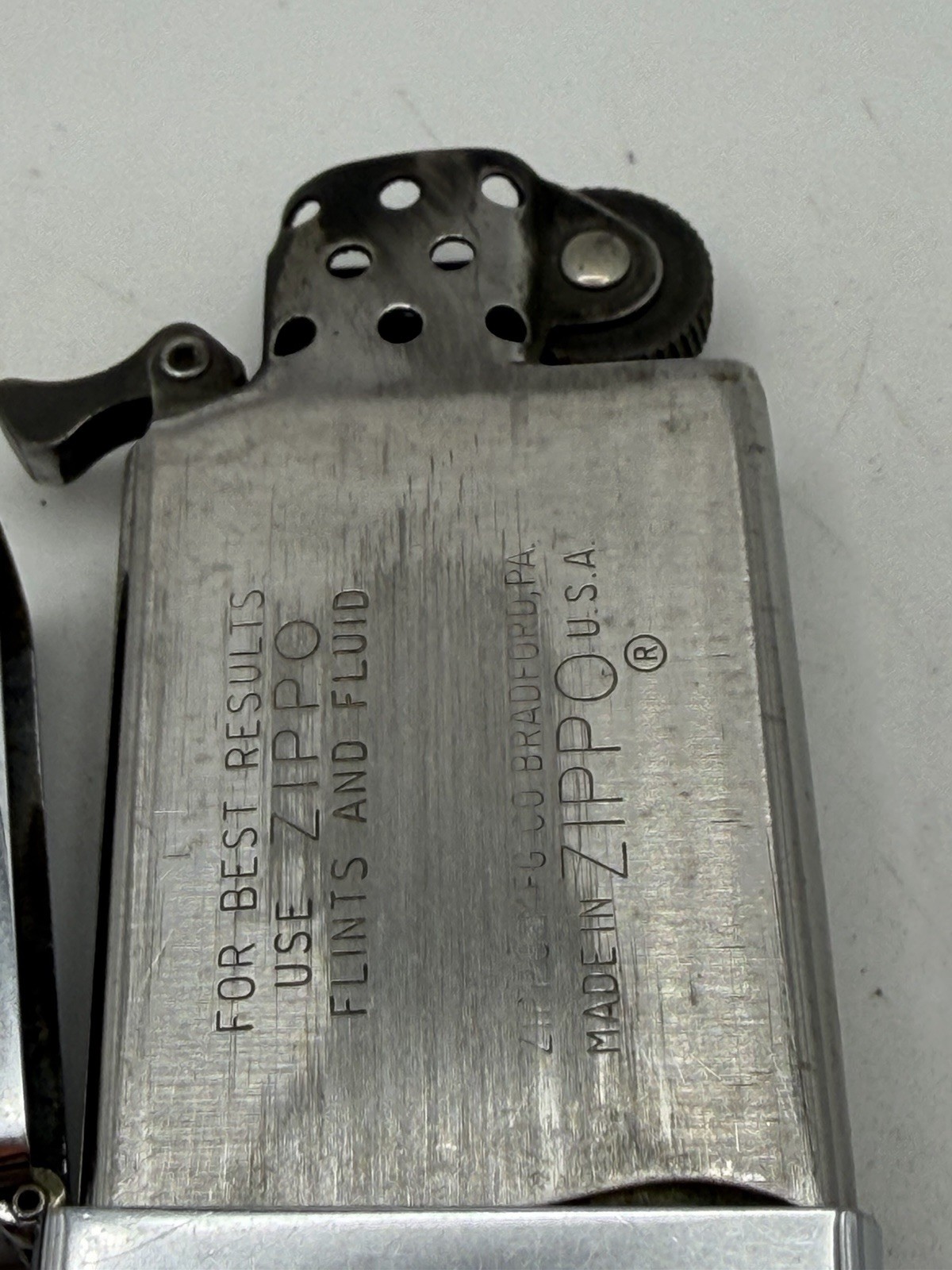 Vintage 1958 Hoover 50th Anniversary Chrome Slim Zippo Lighter