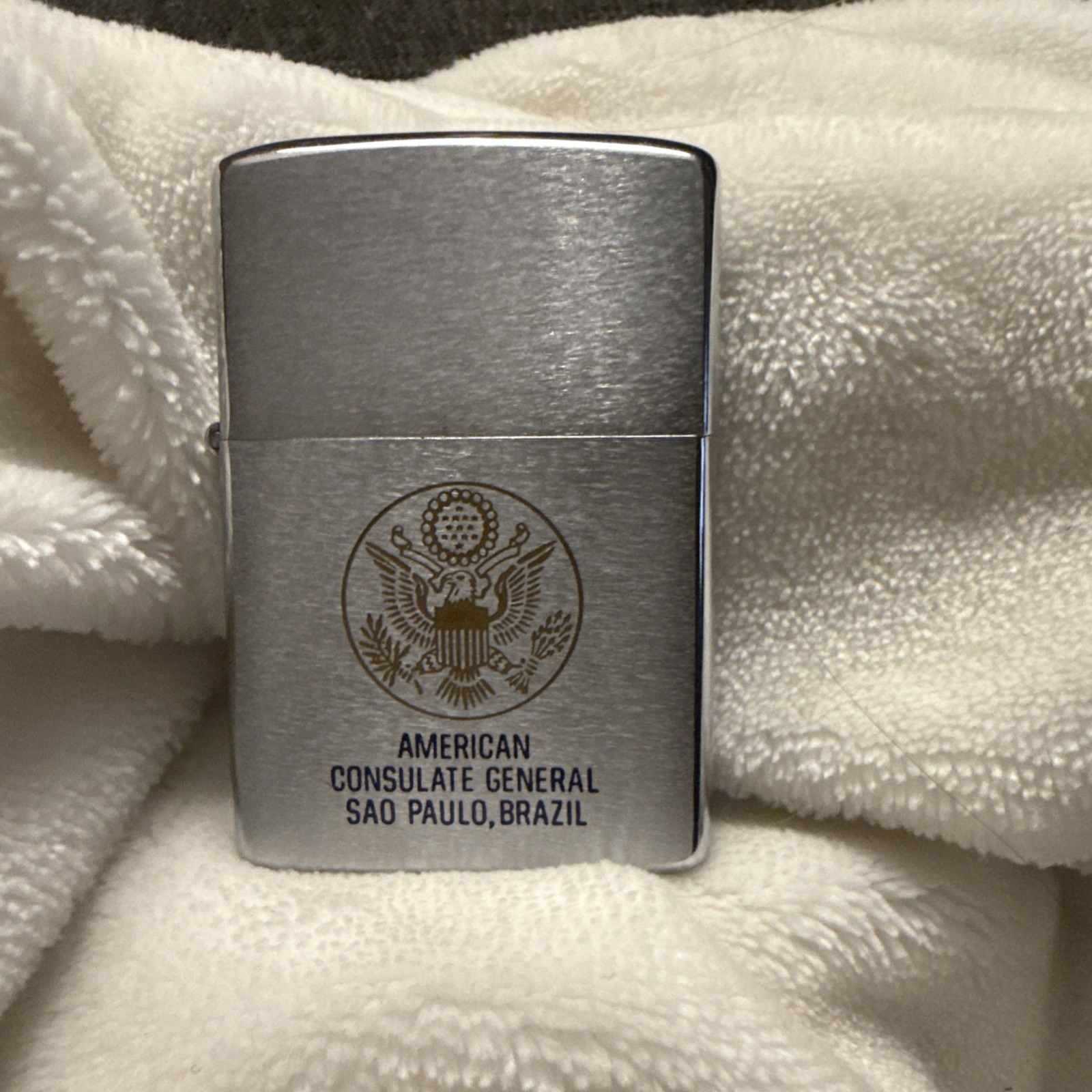 1974 ZIPPO American Consulate General SAO Paulo Brazil Butane Lighter (BN) ~ FS