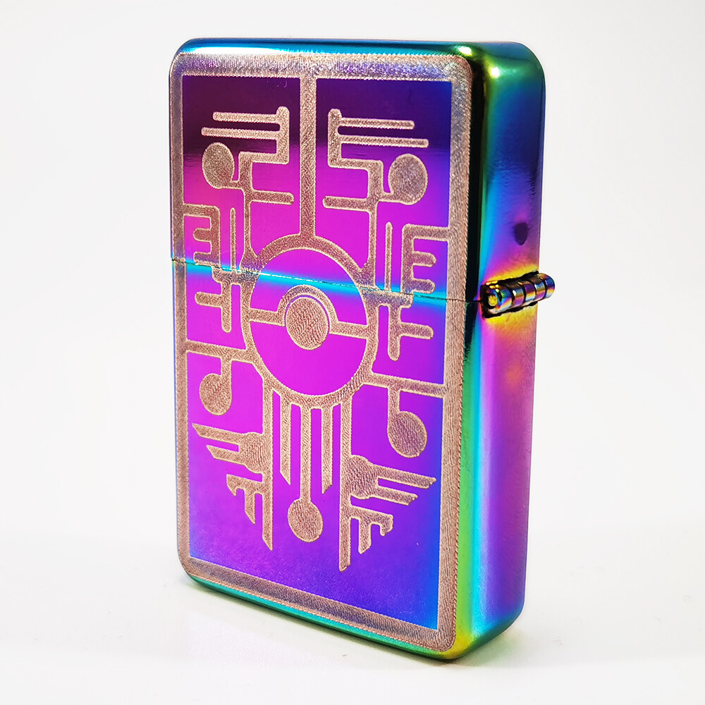BRAND NEW – BRUSHED STYLED CIGARETTE PETROL LIGHTER – ANCIENT MEW