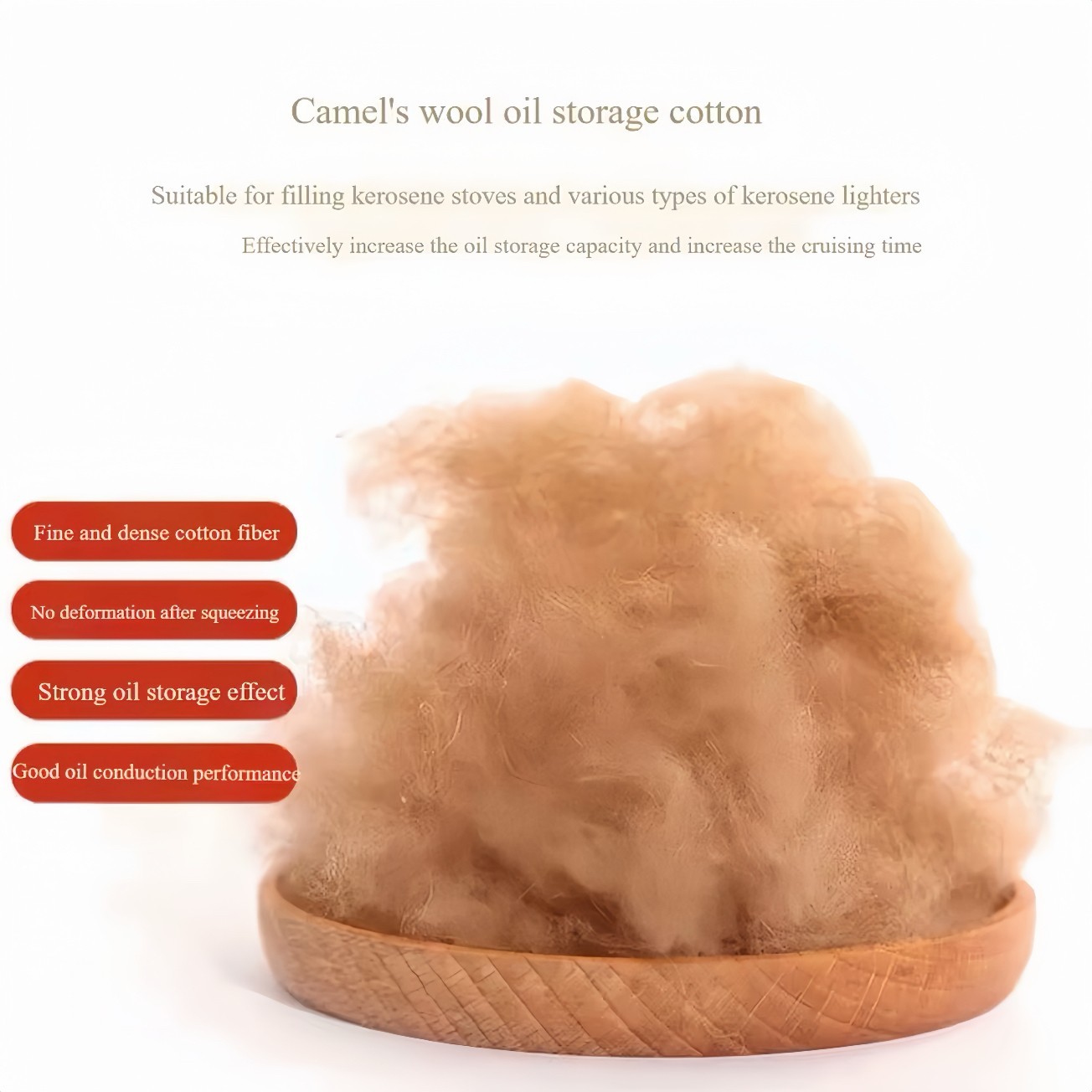4-PACK Camel Wool Cotton Felt Wick Pads Repair Inserts for ZIPPO Lighter
