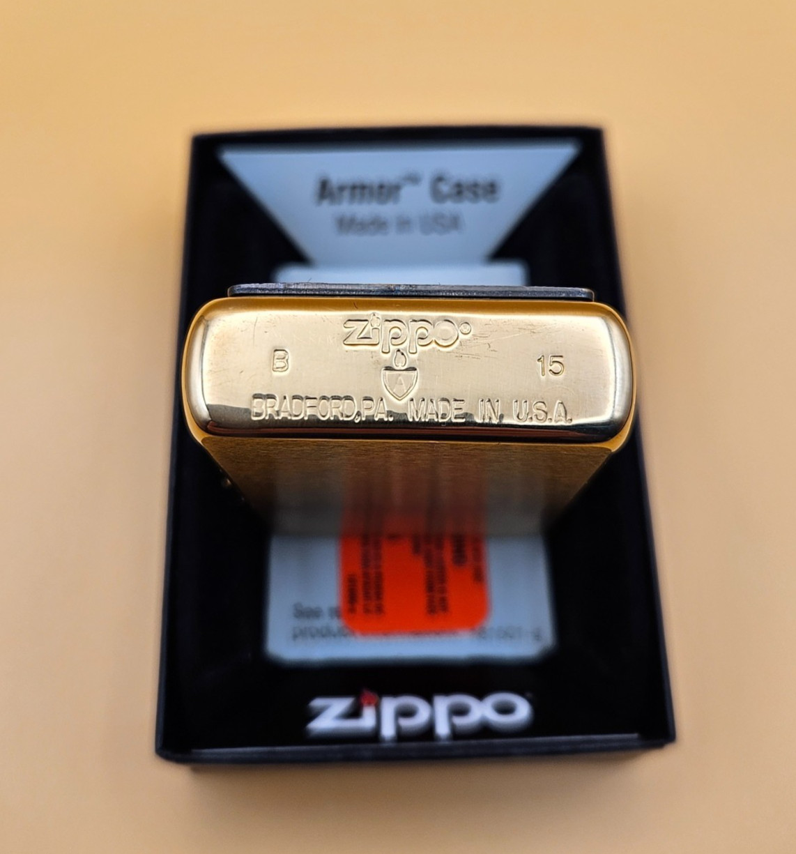 Zippo Lighter 2015 Armor, Barrett-Smythe, Eagle and Mountains, Heavy Brass New