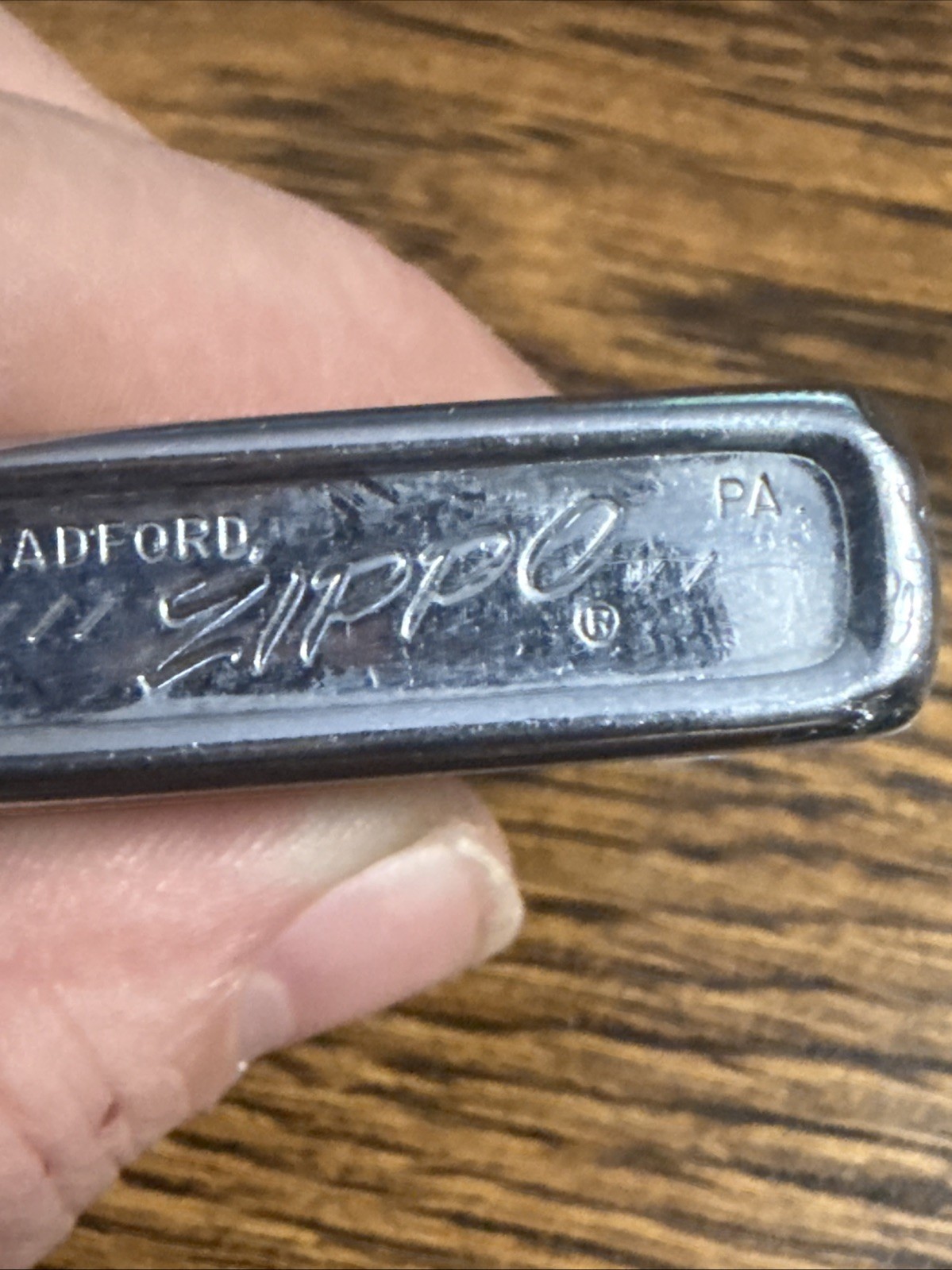 Vintage 1977 Zippo Lighter Pinstripe Silver COLOR III II
