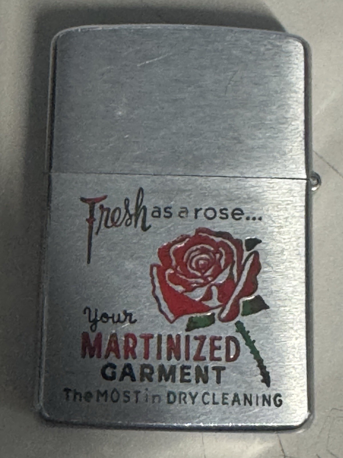 ZIPPO 1958 ONE HOUR “MARTINIZING” DOUBLE SIDED BRUSHED CHROME LIGHTER U197