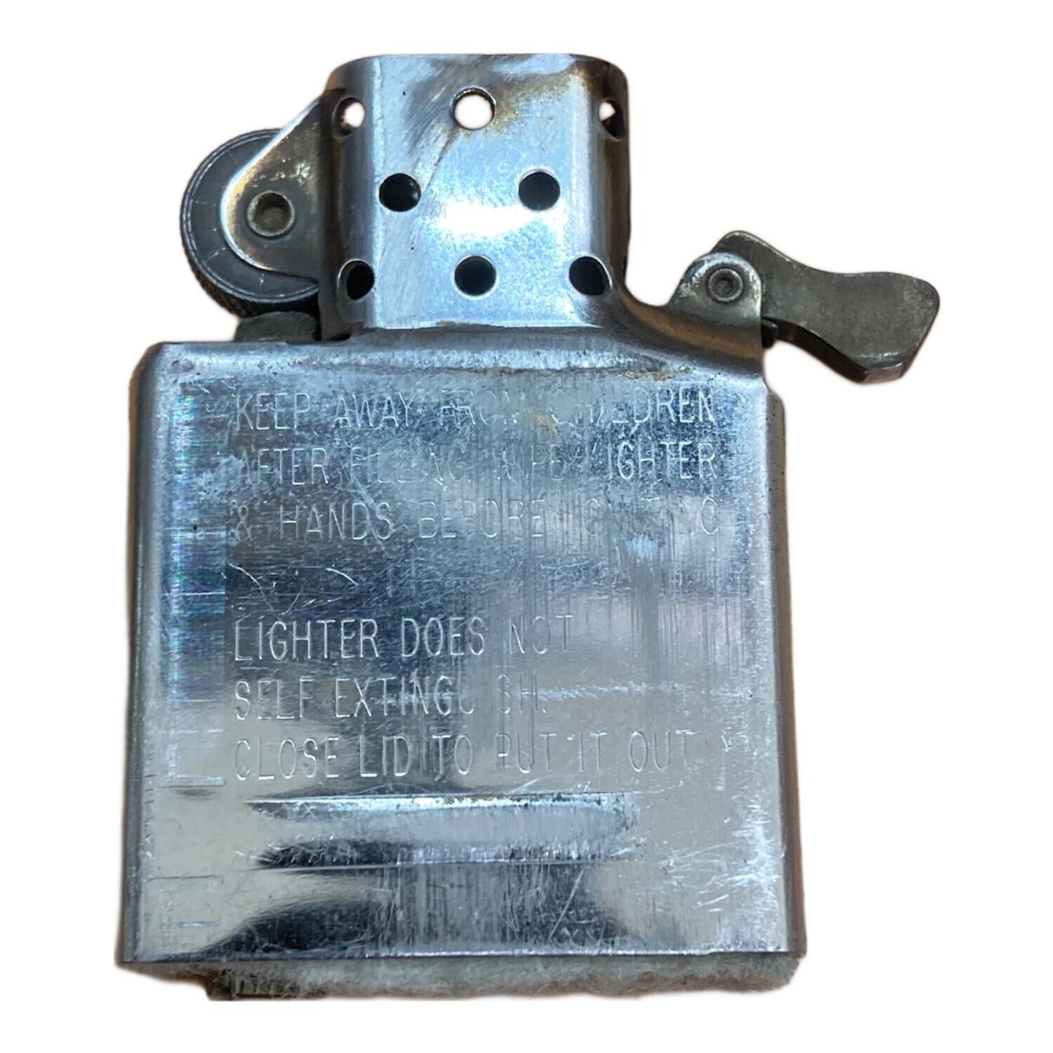 STERLING Zippo 2007 Corner Diagonal Line Design Sterling Silver Oil Lighter