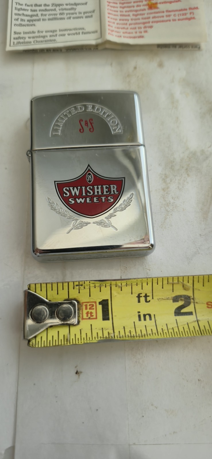 1998 Zippo Advertising Lighter. Swisher Sweets. UNFIRED. With Case