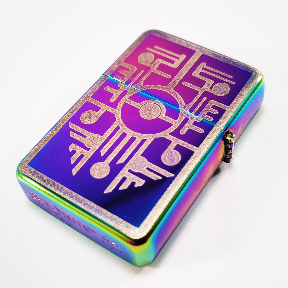 BRAND NEW – BRUSHED STYLED CIGARETTE PETROL LIGHTER – ANCIENT MEW