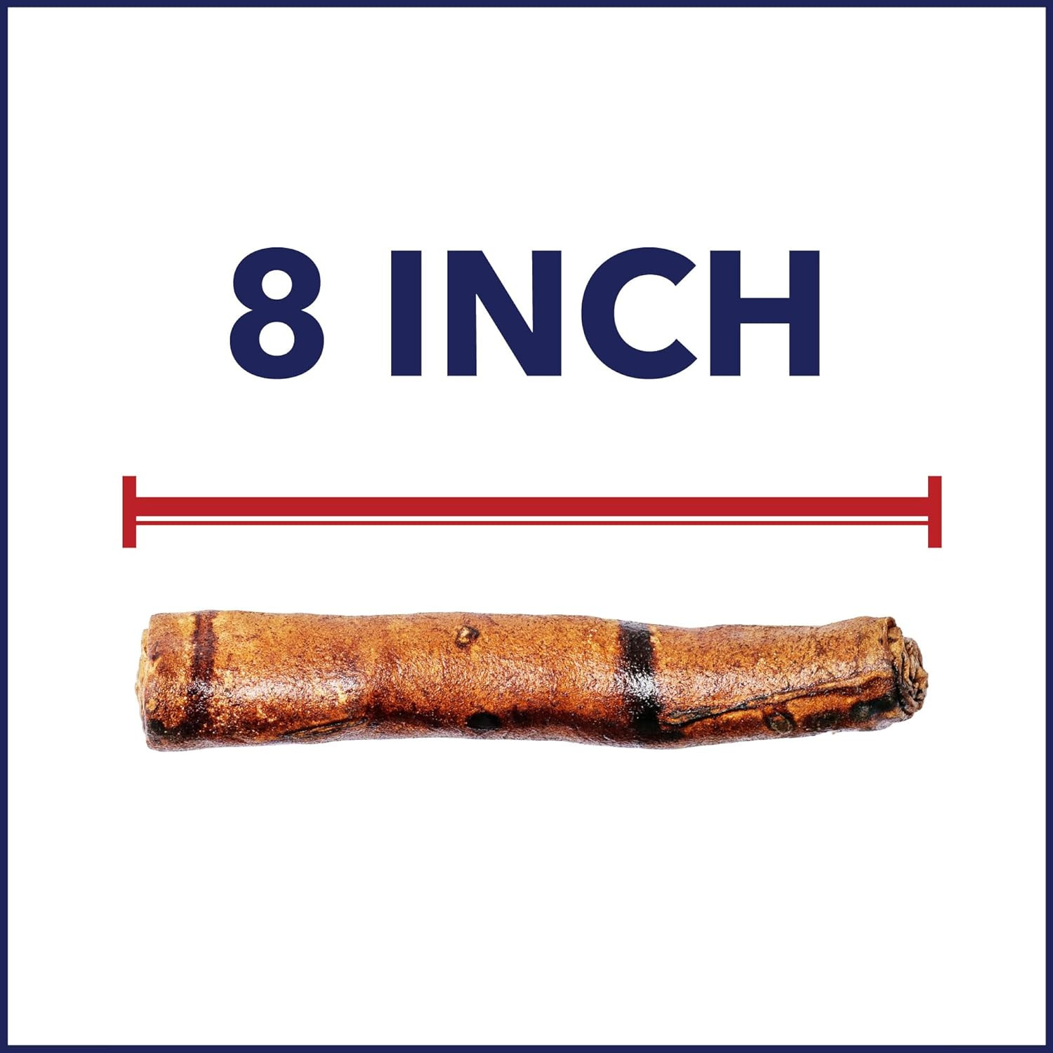 100% Made in USA Beefhide 8″ Rolls Dog Chew Treats – Beef Flavor, 15 Count/1 Pac