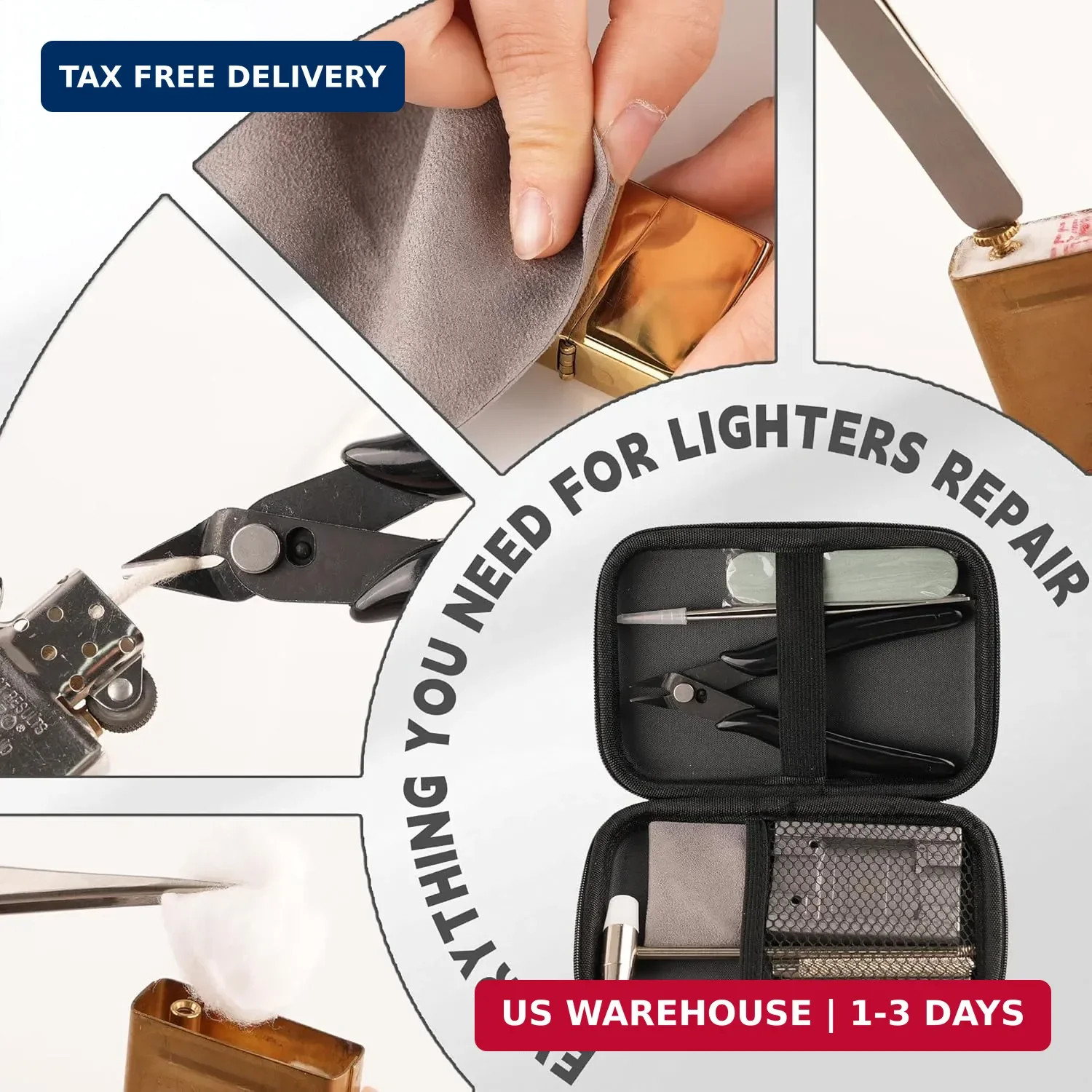 Lighter Repair Tool Kit for Zippo Lighter & Insert – Multi Set | Repair Base Inc