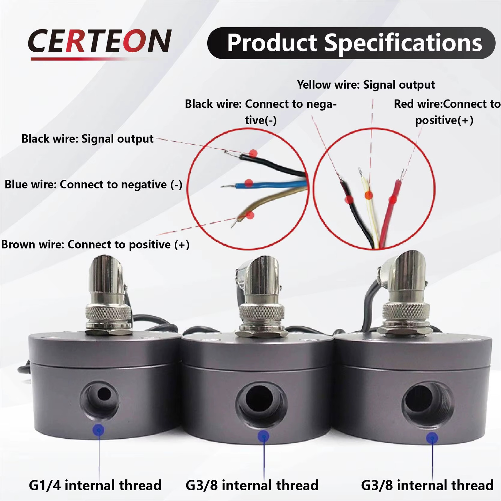 Aluminum Oval Gear Oil Flow Meter Sensor G1/4 G3/8 G1/2 G3/4 G1 Threaded Hall Ef