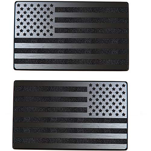 USA Flag Magnet Decals for Cars Trucks – 2pcs Forward & Reverse 5″x3″ – Black