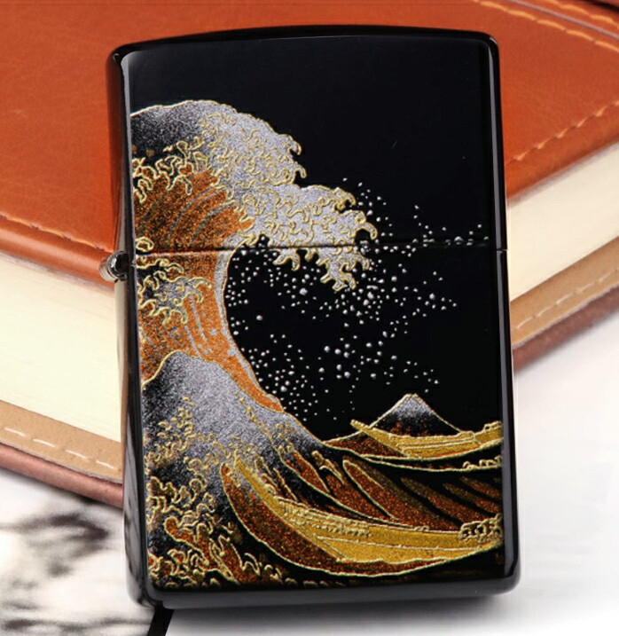 Zippo Mt Fuji Sakura Makie Lacquer Lighter Gold Inside Unit Japan Traditional