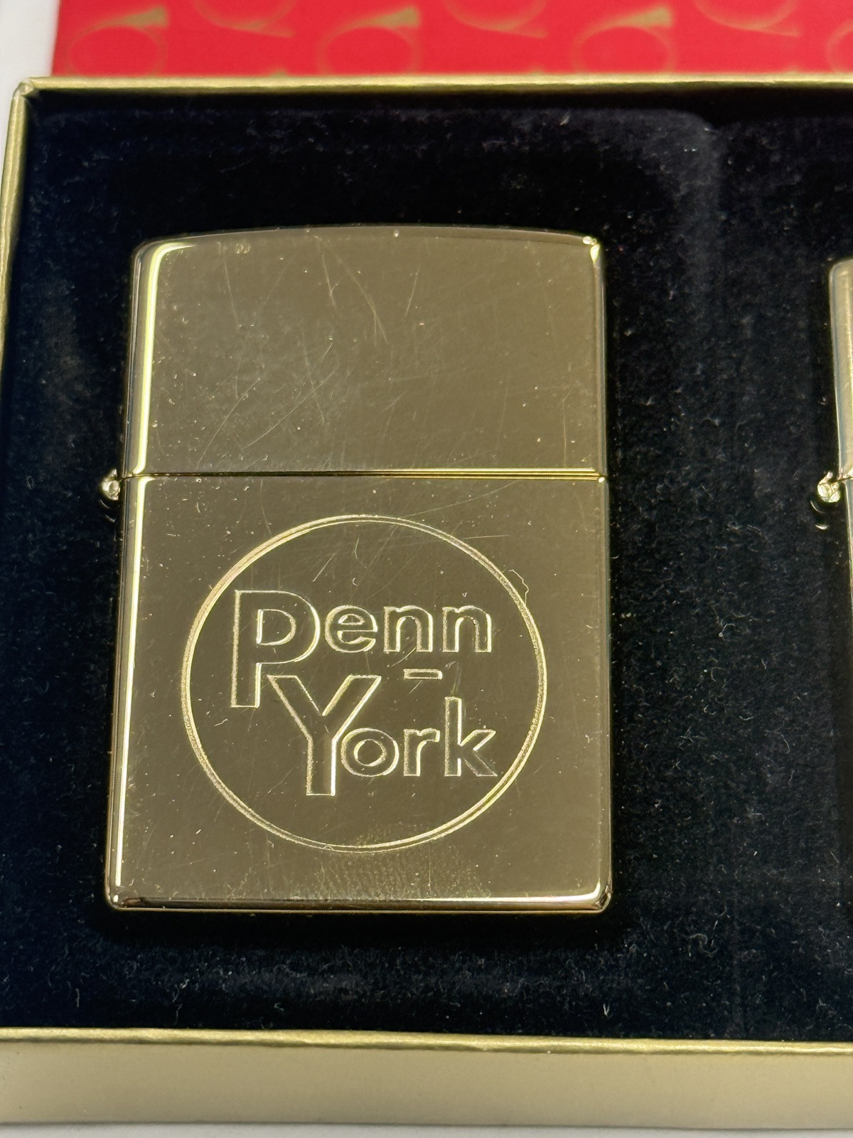ZIPPO 1999 PENN YORK BRASS ZIPLIGHT & LIGHTER SET UNFIRED IN BOX #48