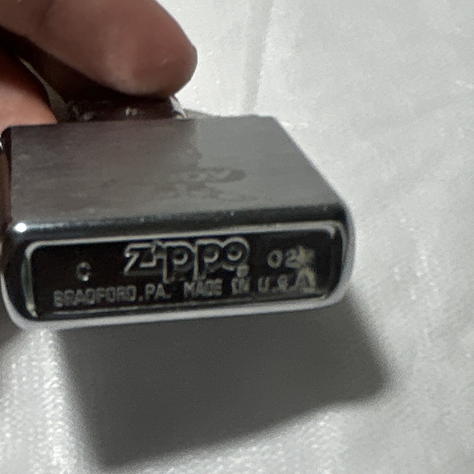 Zippo Caddy Graphic Etched Chrome Lighter Bradford, PA Made in USA 02A