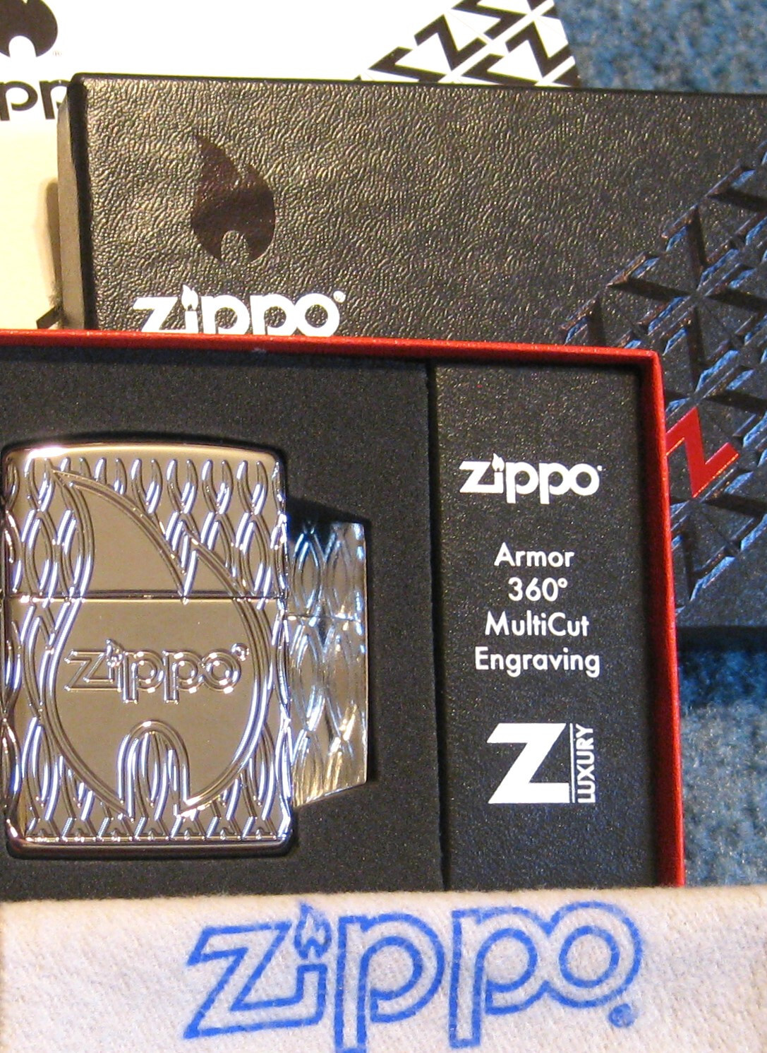 ZIPPO FLAME DESIGN Lighter ARMOR 48838 New 2023 MINT Deep Carved MULTICUT Sealed