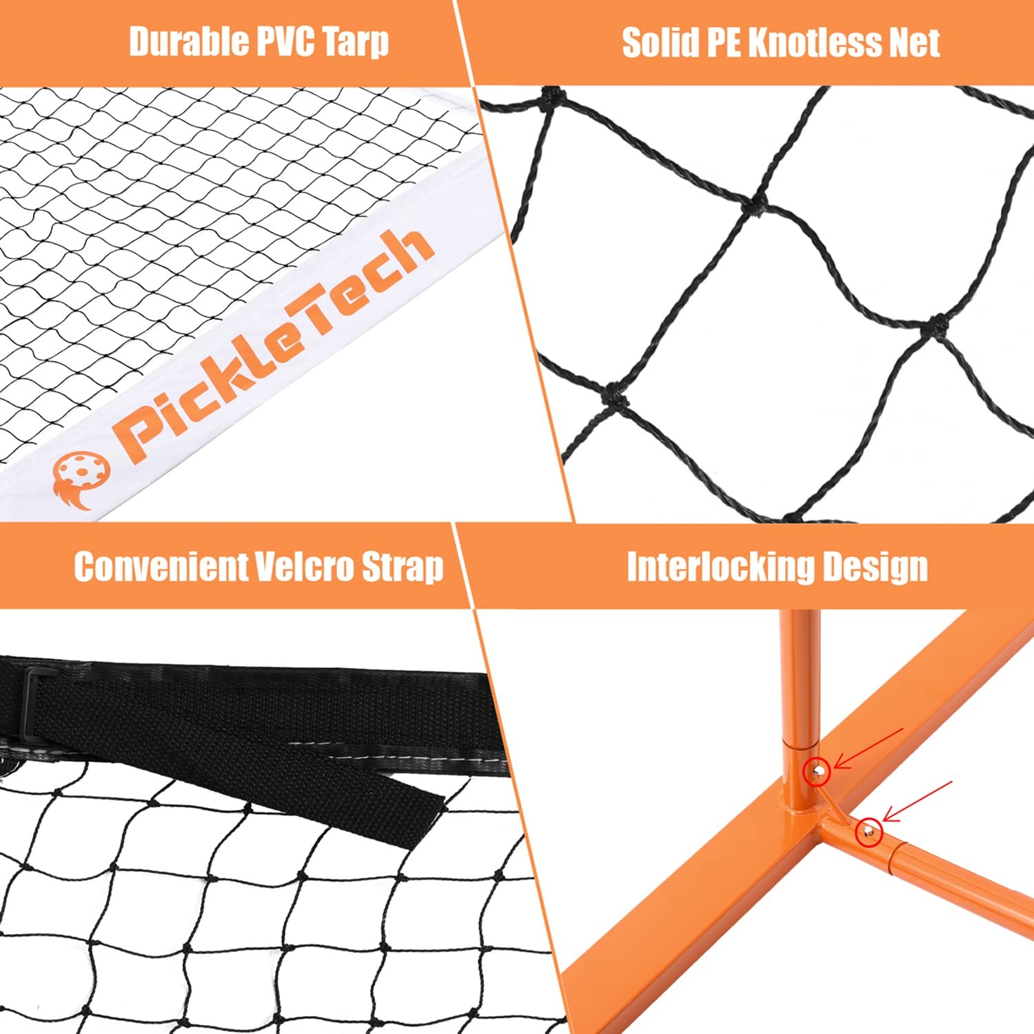Pickletech 4.0 Slim Version 2In1 Portable Nets Outdoor Game 22Ft 11Ft Net-Usapa