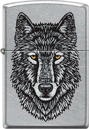 Zippo Windproof Metal Design Fire Lighter – Wolf Head Yellow Eyes