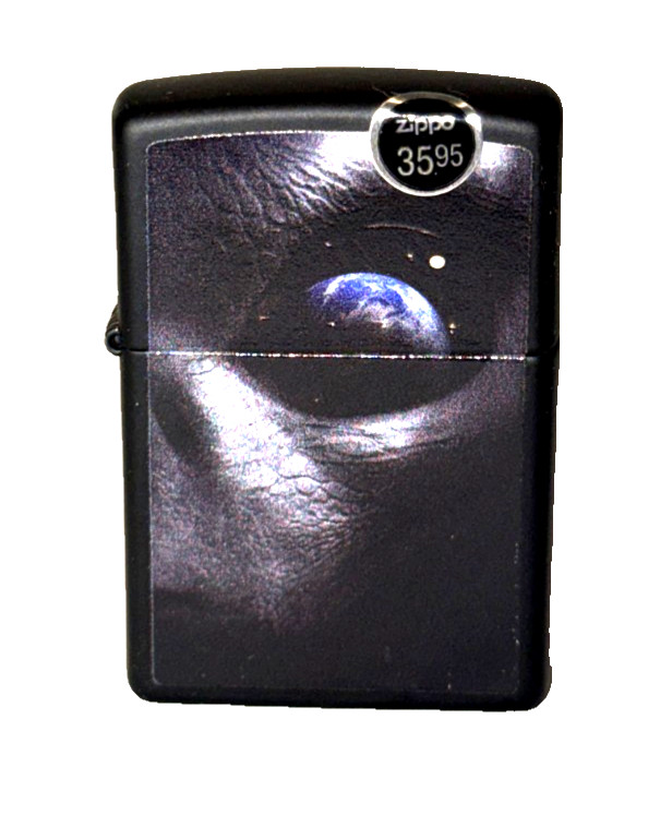 Zippo Alien Design Black Matte UFO Sci-Fi Windproof Pocket Lighter New