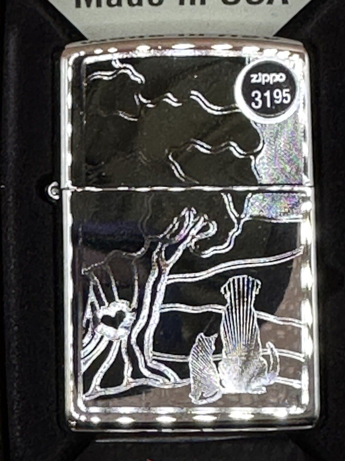 2020 Pet Design Etched Cat/Dog 49258 High Polish Chrome Zippo Lighter NEW