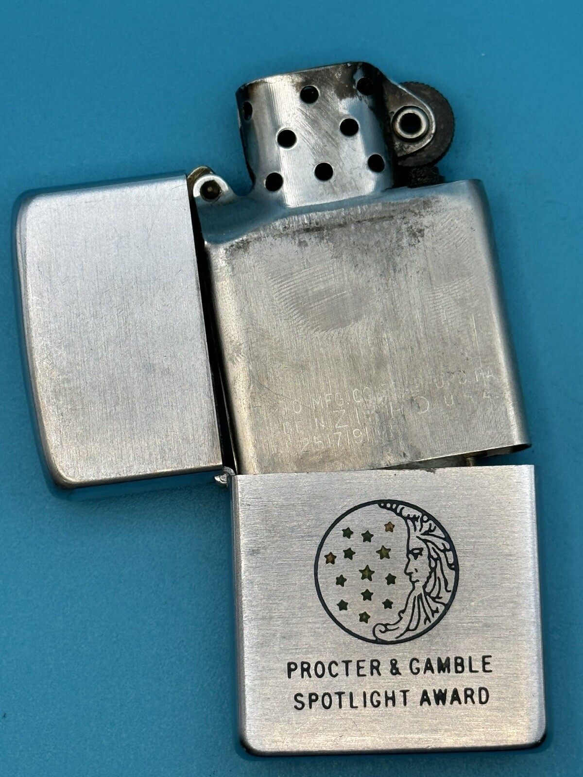 Vintage 1958 Procter & Gamble Spotlight Award Advertising Chrome Zippo Lighter
