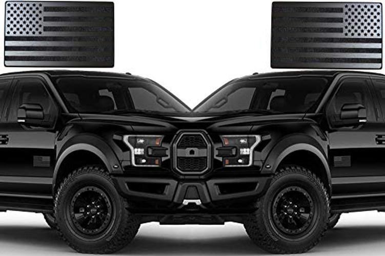USA Flag Magnet Decals for Cars Trucks – 2pcs Forward & Reverse 5″x3″ – Black