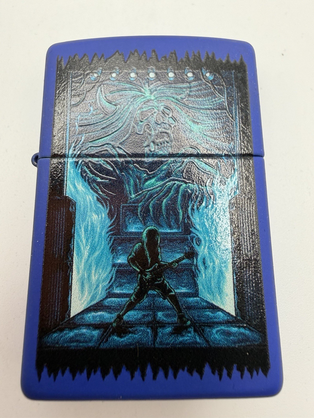 2023 Goth Rock 2 Black Light Royal Blue Matte Zippo Lighter NEW 48843