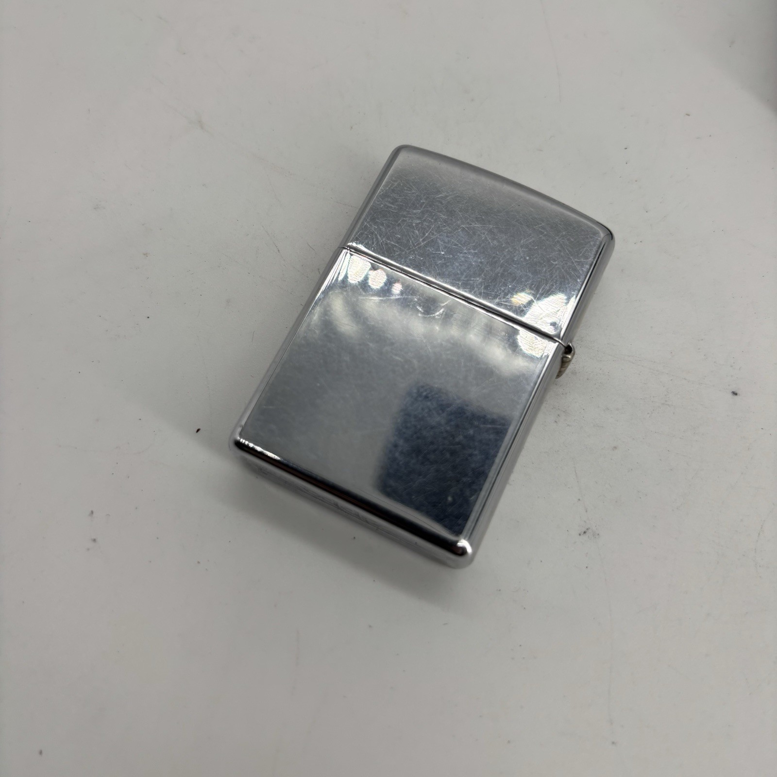 Vintage Chrome Zippo Lighter In Plastic Case Untested