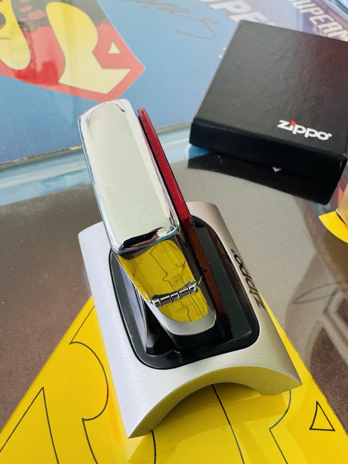 Zippo Superman Lighter Red Anodized Choice 20371 DC Comics 3D Emblem L-01 MIB