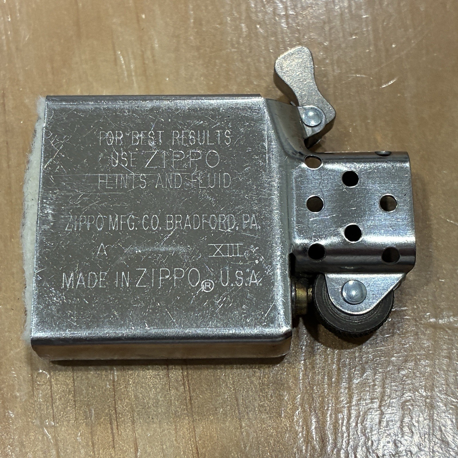 Vintage 1997 Zippo Lighter Tabasco Brand Collage Design Chrome USA Made