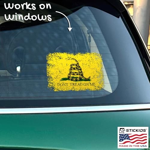 Dont Tread On Me Gadsden Flag Sticker – Distressed Patriotic 1776 American