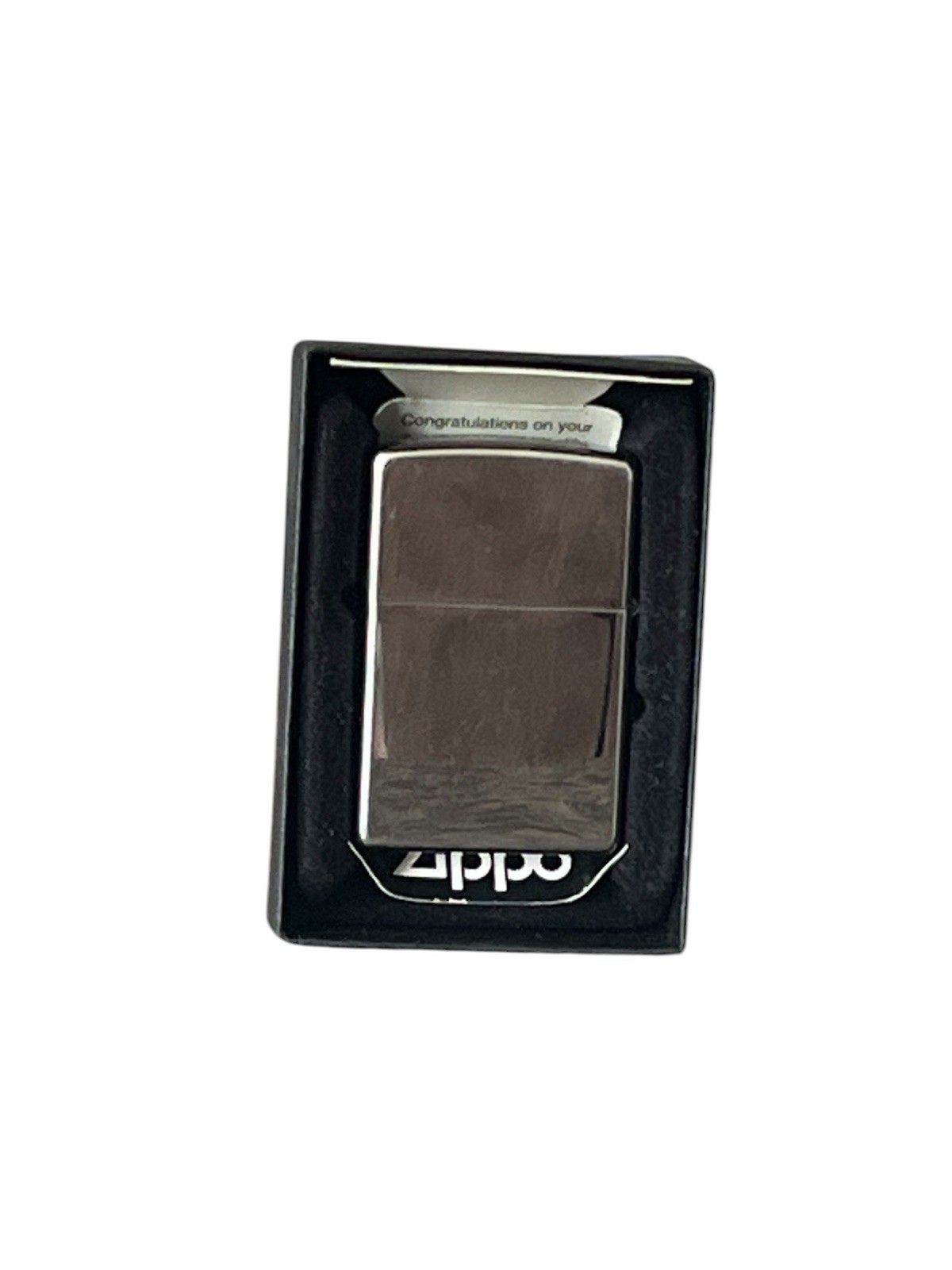 Zippo Lighter 250 Regular High Polish Chrome Made USA 2014 For Repair Only Wheel