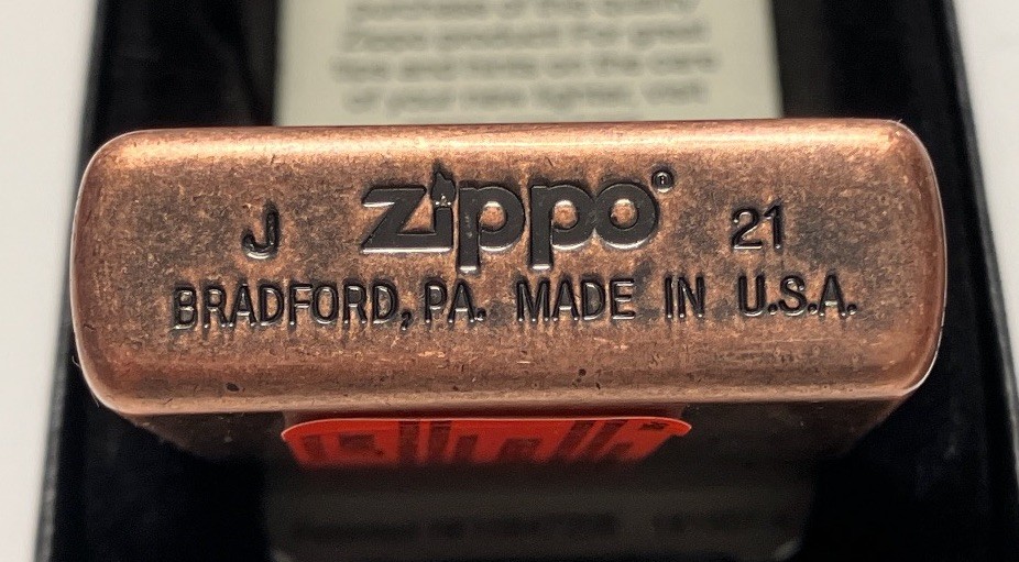 ZIPPO NEW UNUSED ANTIQUE COPPER LIGHTER BRADFORD PA MADE IN USA