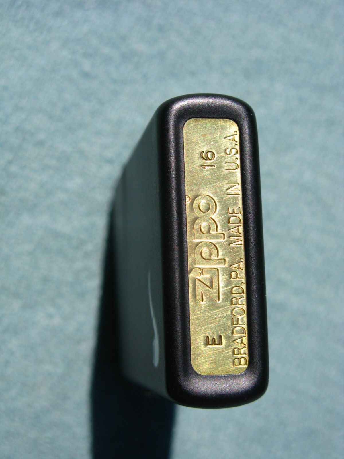Vntage Zippo Pipe Lighter Black Matt over Brass Pipe Graphics LOOKS FIRED ONCE