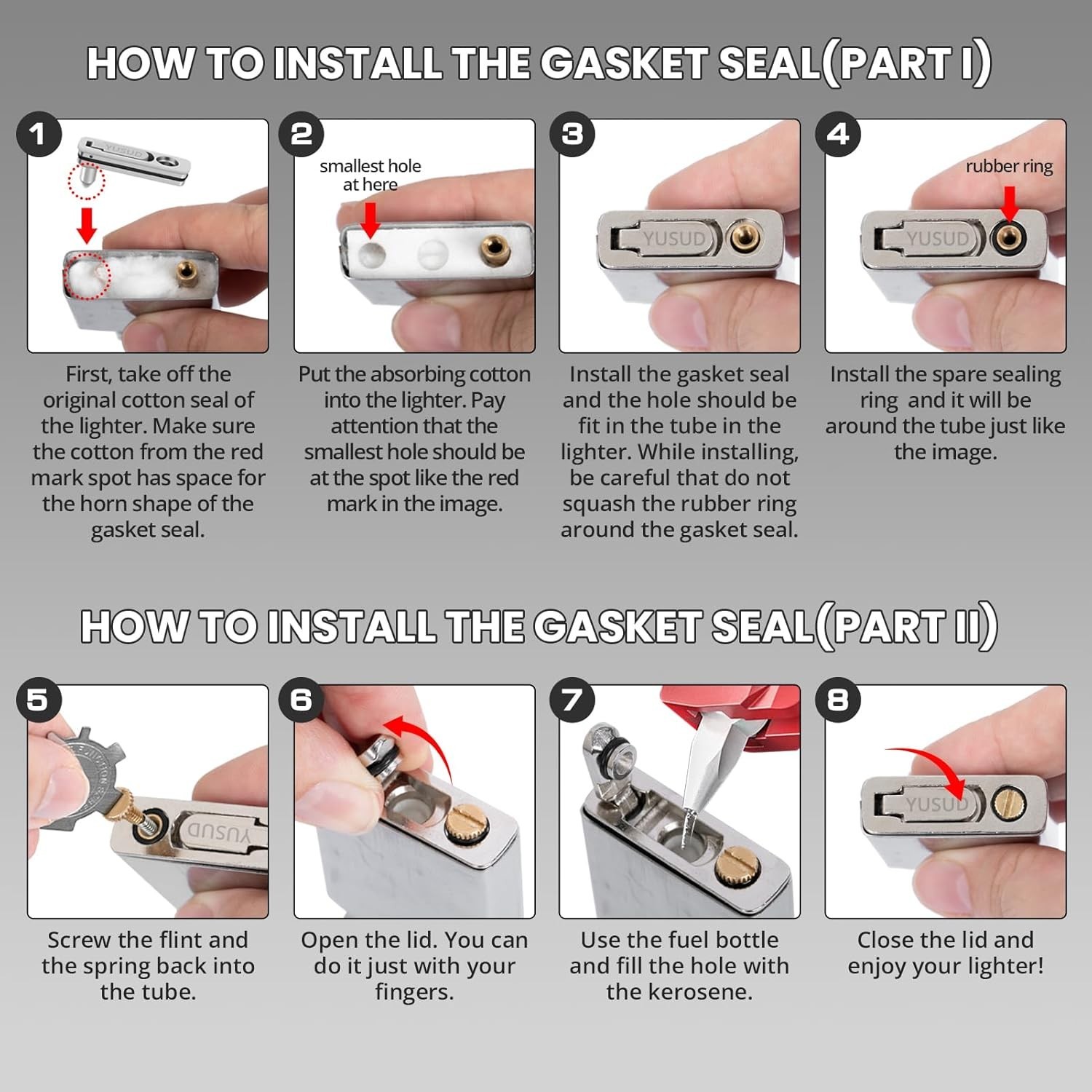 Multi-Sided Metal Gasket Seal for Zippo Lighters – Anti-Evaporation Accessories