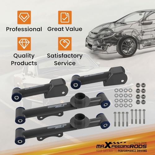 Rear Control Arms Kit for Ford Mustang, Mercury Capri 1979-2004, Cobras Gray