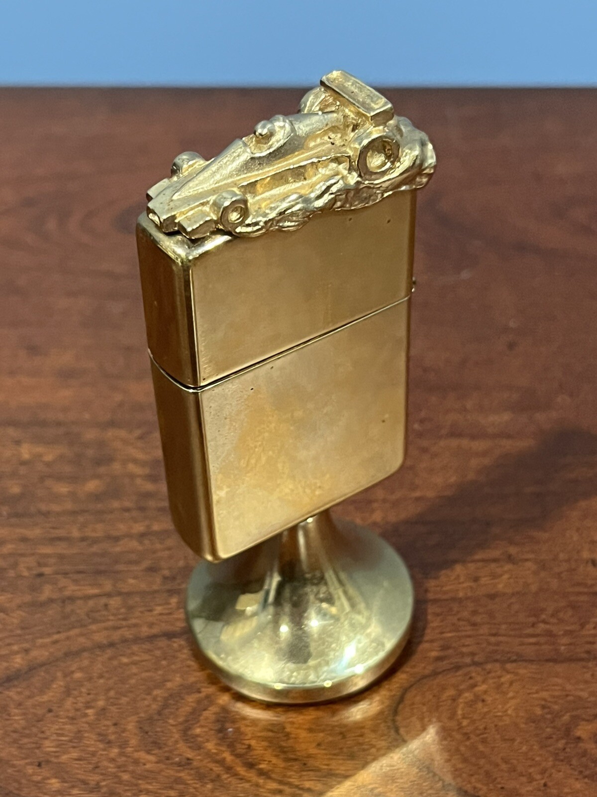 Rare Zippo Desktop Lighter High Polish Gold Plated Formula One – Unfired