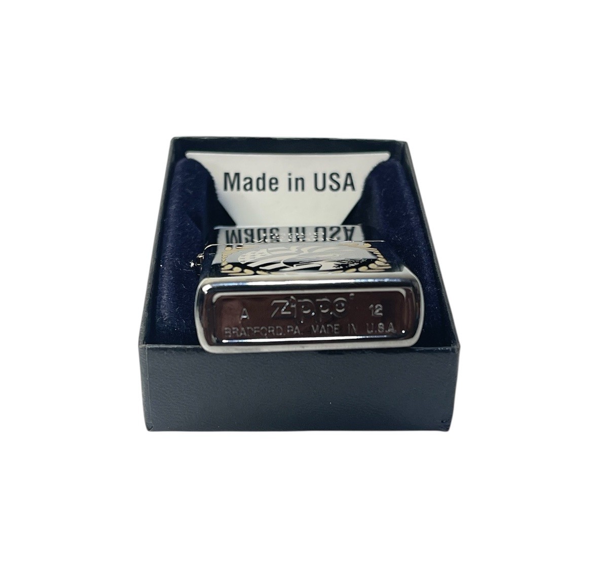 Zippo Lighter Proud To Be A Veteran Black Ice 2012 Original Box NEW USA