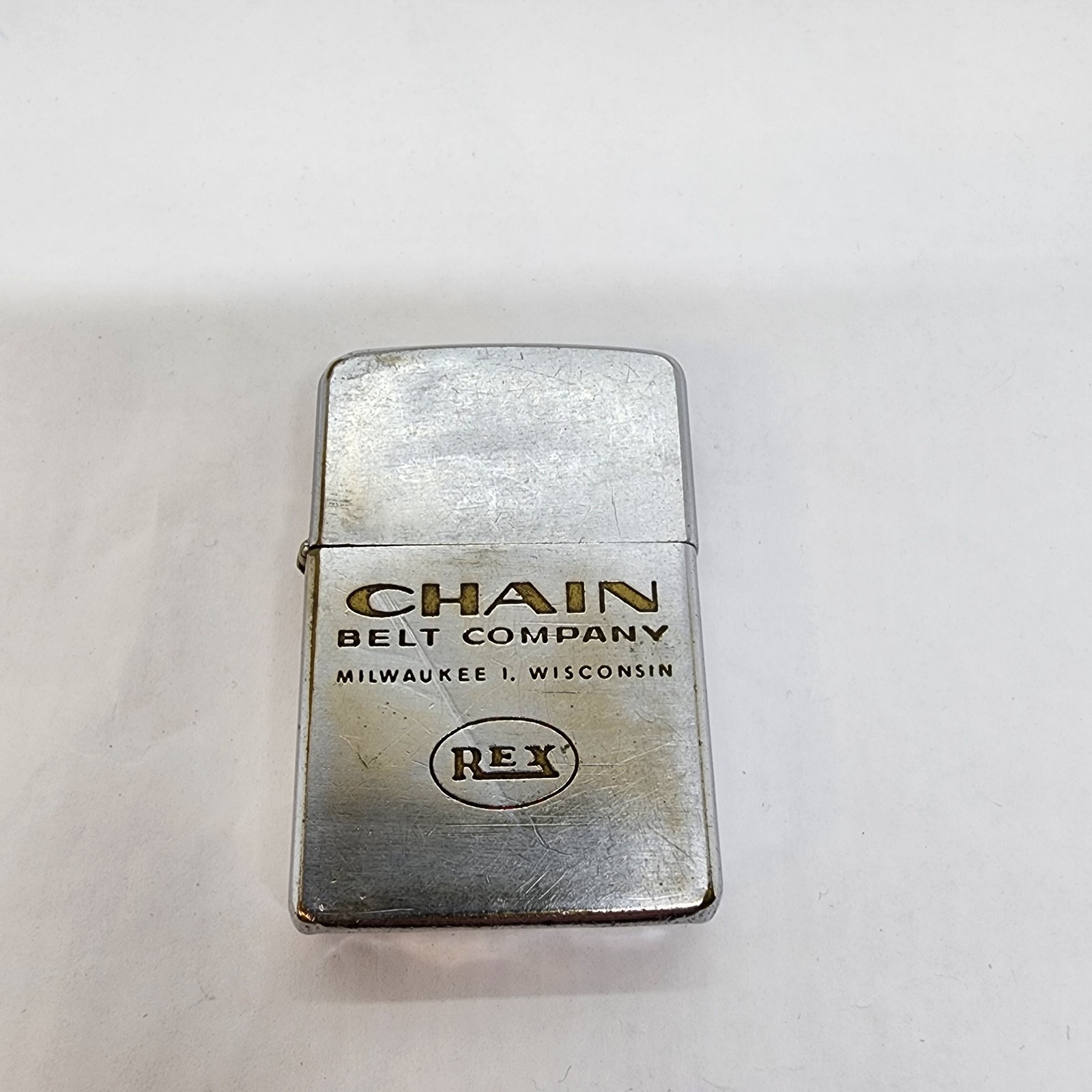 Vintage Chain Belt Company Milwaukee Wisconsin REX Zippo Lighter Rexnord