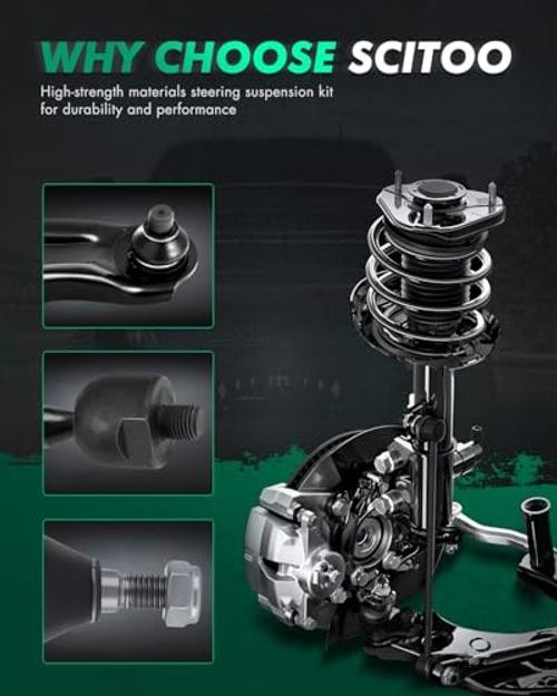 12pcs Suspension Kit Front Outer Inner Tie Rod End w/Boot Replacement for