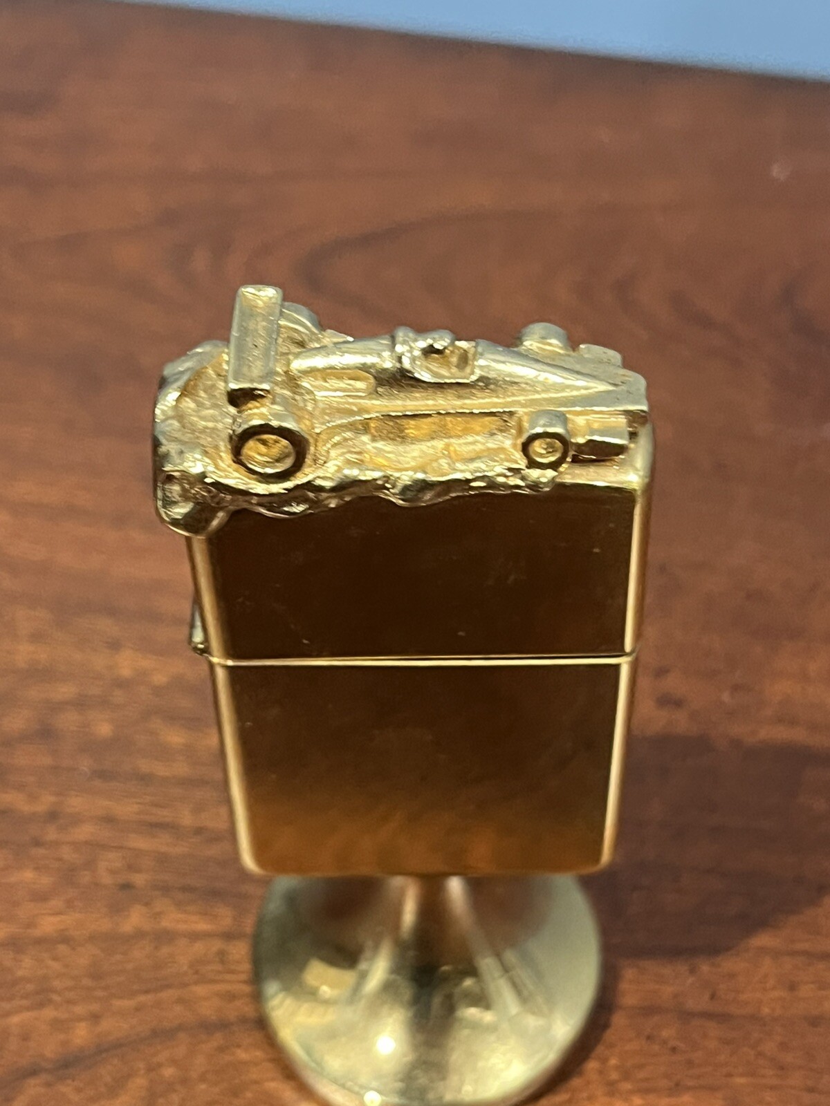 Rare Zippo Desktop Lighter High Polish Gold Plated Formula One – Unfired