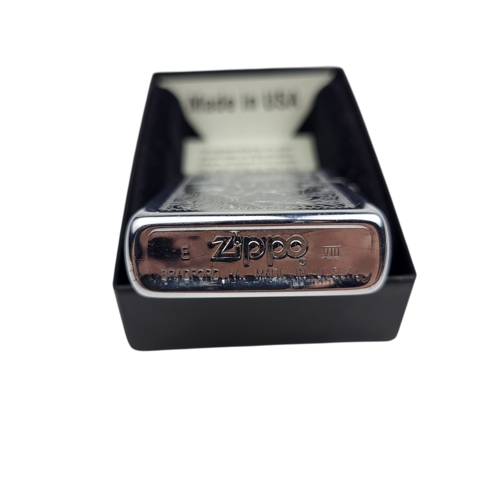 1992 Vintage Zippo Lighter – Florentine / Venetian Scroll Design Pop Needs Flint