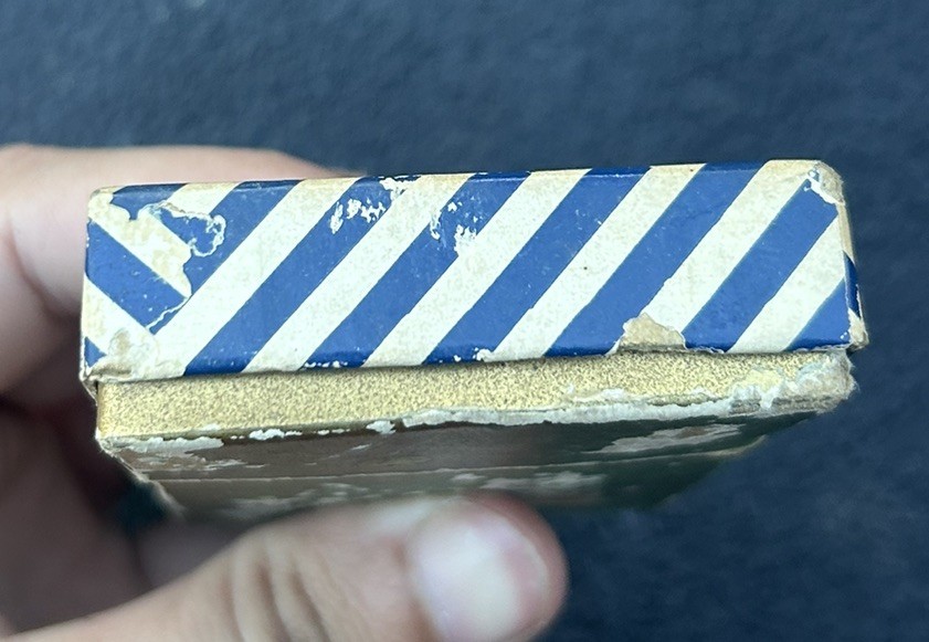 Vintage early Blue & White Candy Stripe ZIPPO Lighter Box BOX ONLY