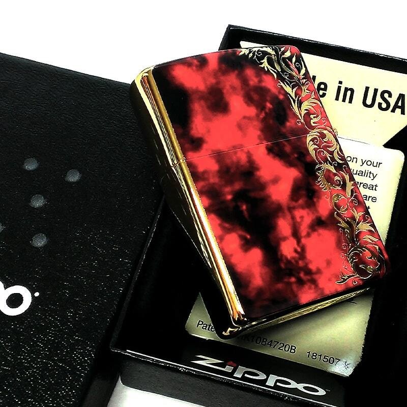 ZIPPO lighter Marble Arabesque Zippo Marble Red Black Gold Arabesque Double side